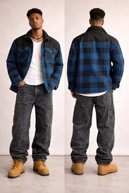 Dickies Flannel Skater Jacket Quilt Lined XL